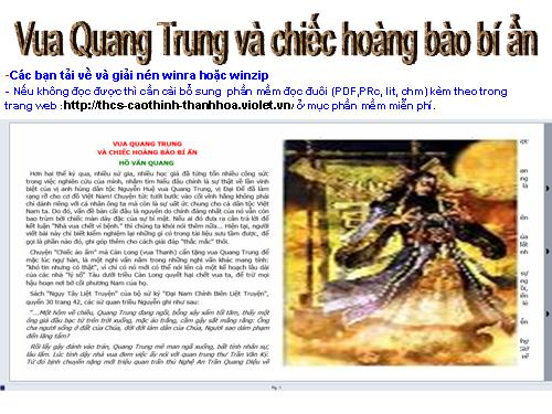 Vua Quang Trung va chiec hoang bao bi an