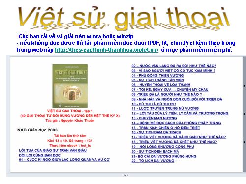 Việt sử giai thoại ( tập 1)