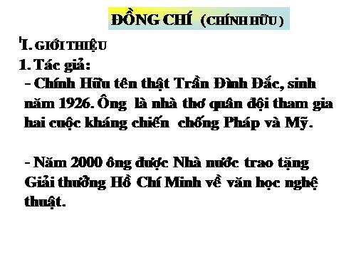 Bài 10. Đồng chí