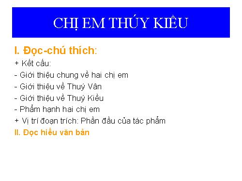 Bài 6. Chị em Thúy Kiều