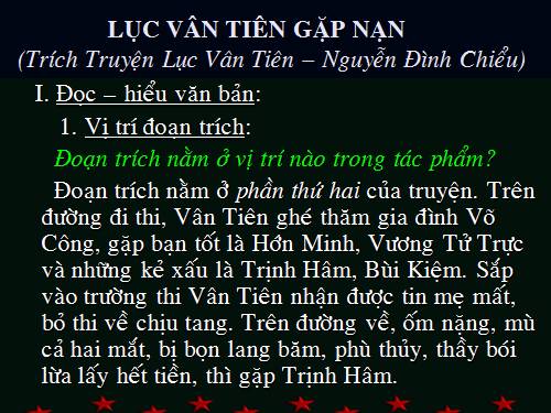 Bài 9. Lục Vân Tiên gặp nạn