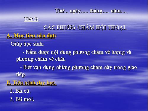 Bài 1. Các phương châm hội thoại