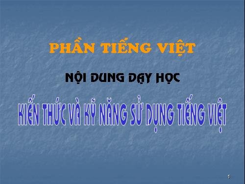 Kiến thức và kĩ năng sử dụng Tiếng Việt