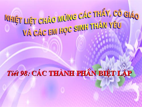 Bài 19. Các thành phần biệt lập