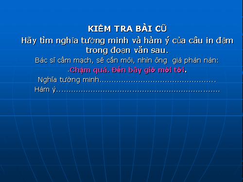 Bài 25. Nghĩa tường minh và hàm ý (tiếp theo)