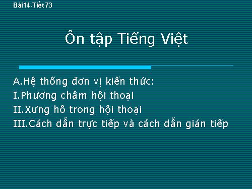 Bài 14. Ôn tập phần Tiếng Việt (Các phương châm hội thoại)