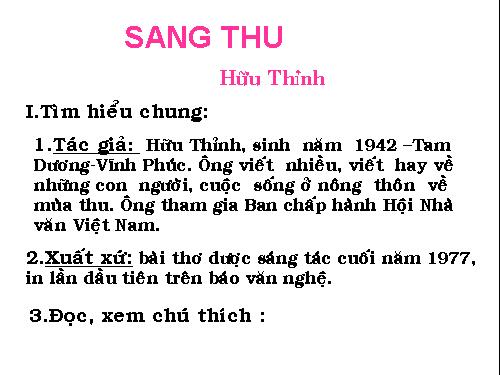 Bài 24. Sang thu