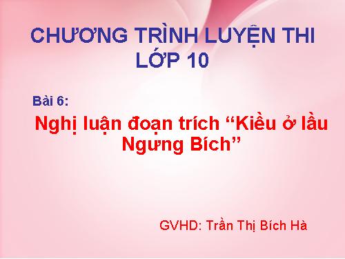 Bài 7. Kiều ở lầu Ngưng Bích