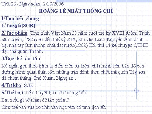 Bài 5. Hoàng Lê nhất thống chí - Hồi thứ mười bốn