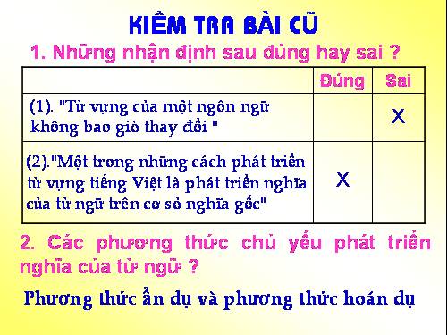 Bài 5. Sự phát triển của từ vựng (tiếp theo)