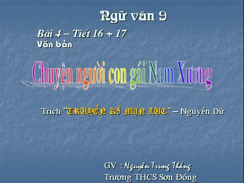 Bài 4. Chuyện người con gái Nam Xương