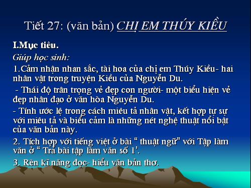 Bài 6. Chị em Thúy Kiều