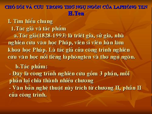 Bài 21. Chó sói và cừu trong thơ ngụ ngôn của La Phông-ten