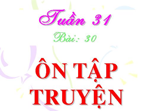 Bài 30. Ôn tập về truyện