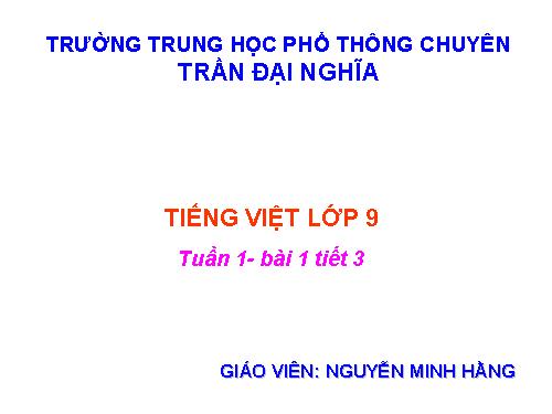 Bài 1. Các phương châm hội thoại