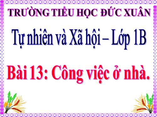 Bài 13. Công việc ở nhà.