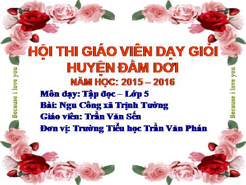 Tuần 17. Ngu Công xã Trịnh Tường