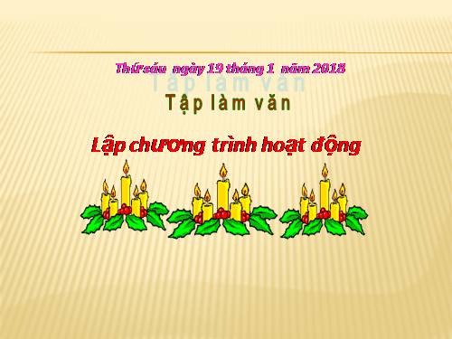 Tuần 20-21-23. Lập chương trình hoạt động