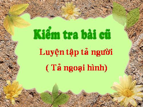 Tuần 13. Luyện tập tả người (Tả ngoại hình)