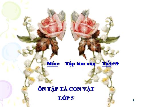 Tuần 30. Ôn tập về tả con vật