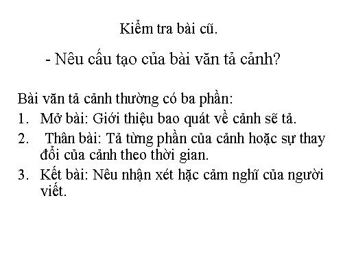 Tuần 1-2-3-4-6-7-8. Luyện tập tả cảnh