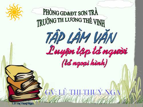 Tuần 13. Luyện tập tả người (Tả ngoại hình)