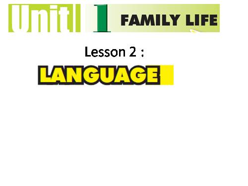 Unit 01. Family Life. Lesson 2. Language