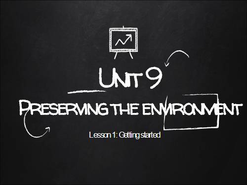 Unit 09. Preserving the Environment. Lesson 1. Getting started