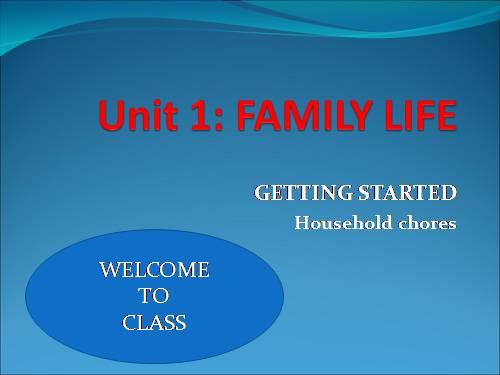 Unit 01. Family Life. Lesson 1. Getting started