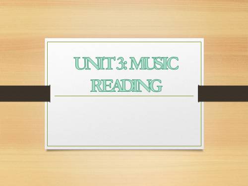 Unit 03. Music. Lesson 3. Reading