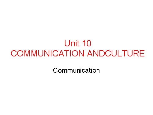 Unit 10. Ecotourism. Lesson 7. Communication and Cuture