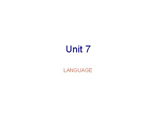 Unit 07. Cutural Diversity. Lesson 2. Language