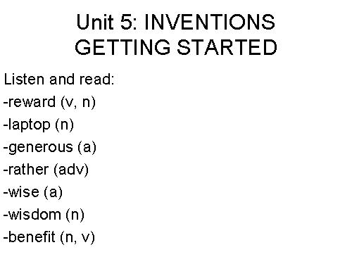 Unit 05. Inventions. Lesson 1. Getting started