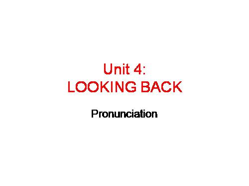 Unit 04. For a Better Community. Lesson 8. Looking back - project