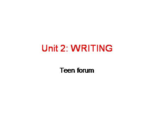 Unit 02. Your Body and You. Lesson 6. Writing