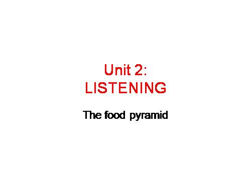 Unit 02. Your Body and You. Lesson 5. Listening