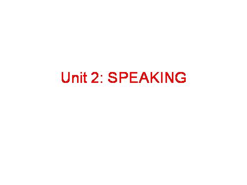 Unit 02. Your Body and You. Lesson 4. Speaking