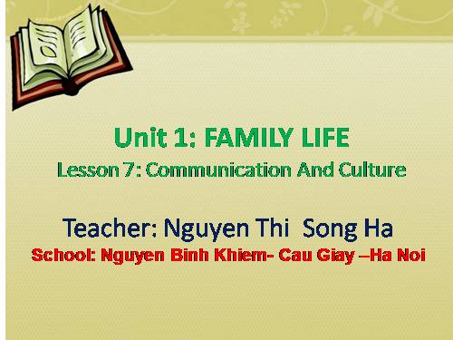 Unit 01. Family Life. Lesson 7. Communication and Cuture