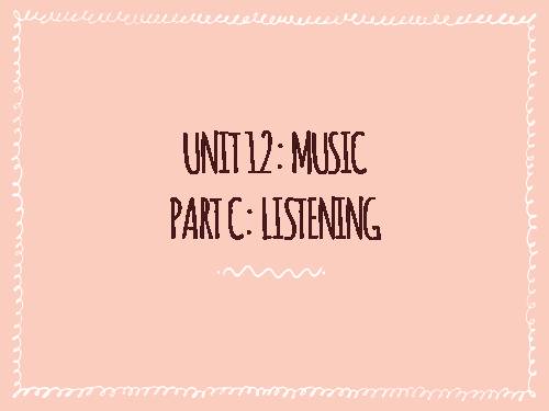 Unit 12. Music