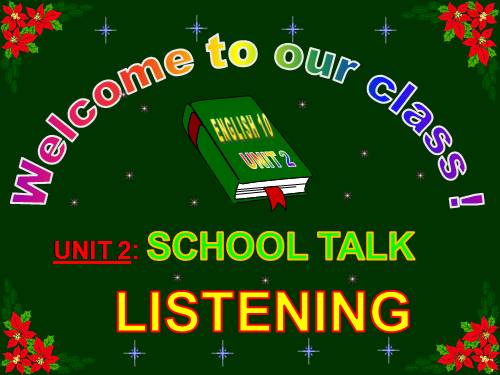 Unit 2. School talks