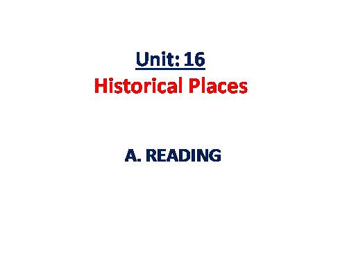 Unit 16. Historical places