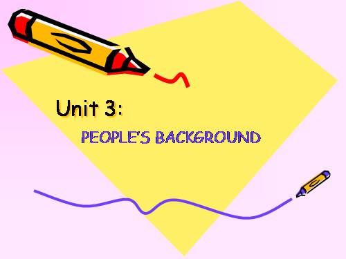 Unit 3. People's background