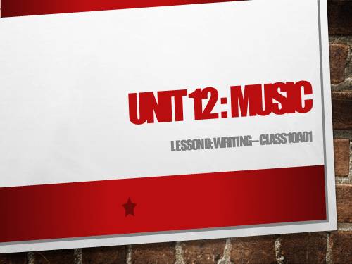 Unit 12. Music