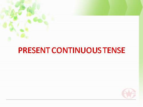 PRESENT CONTINUOUS TENSE