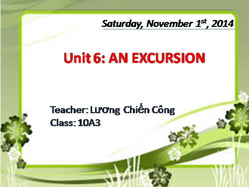 Unit 6. An excursion