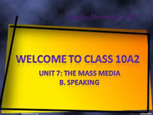 Unit 7. The mass media