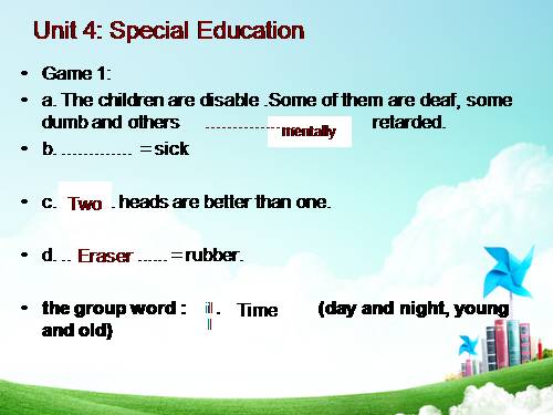 Unit 4. Special education