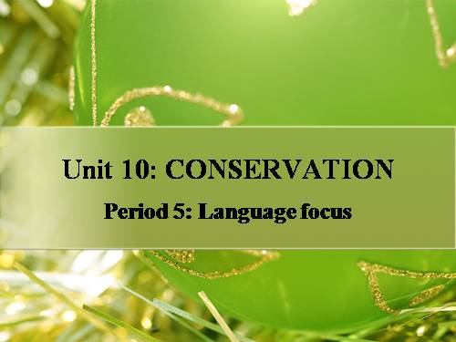 Unit 10. Conservation