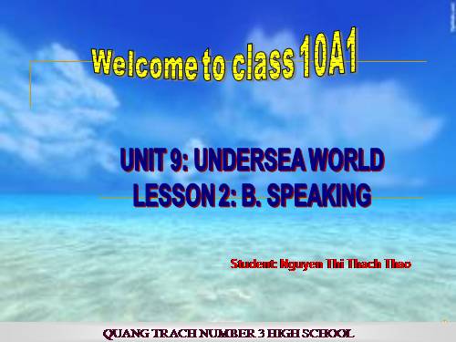 Unit 9. Undersea world