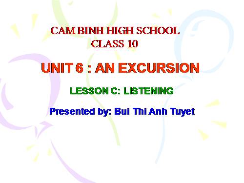 Unit 6. An excursion